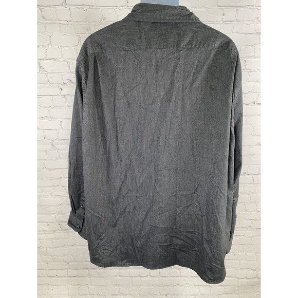 Wrangler Dark Gray Flex for Comfort Long Sleeve Button Down Collared Shirt 3XL - Picture 4 of 10